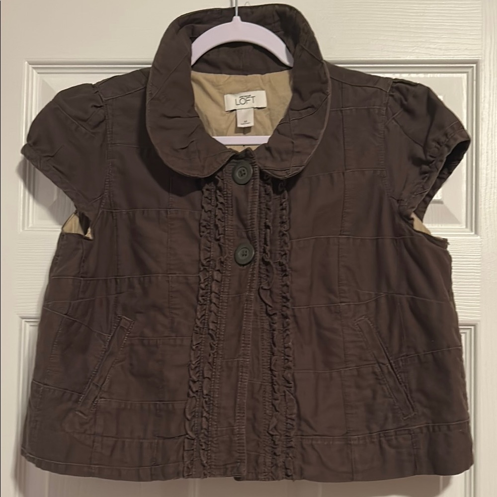 LOFT Brown Short Sleeve Jacket
